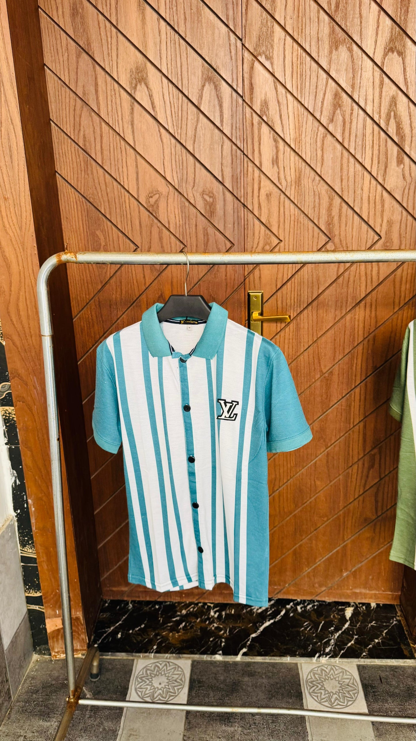 Bold Blue Stripe Polo Shirt