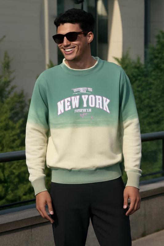 Green Tie & Dye Bold NewYork SweatShirt