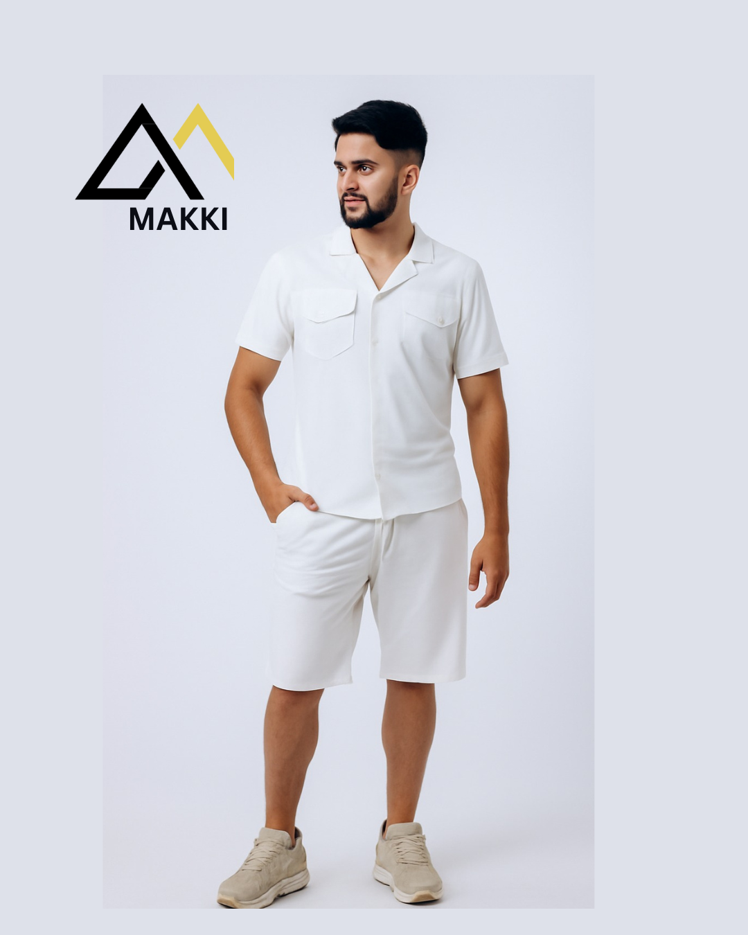 White Safari Codset Track Suit with shorts