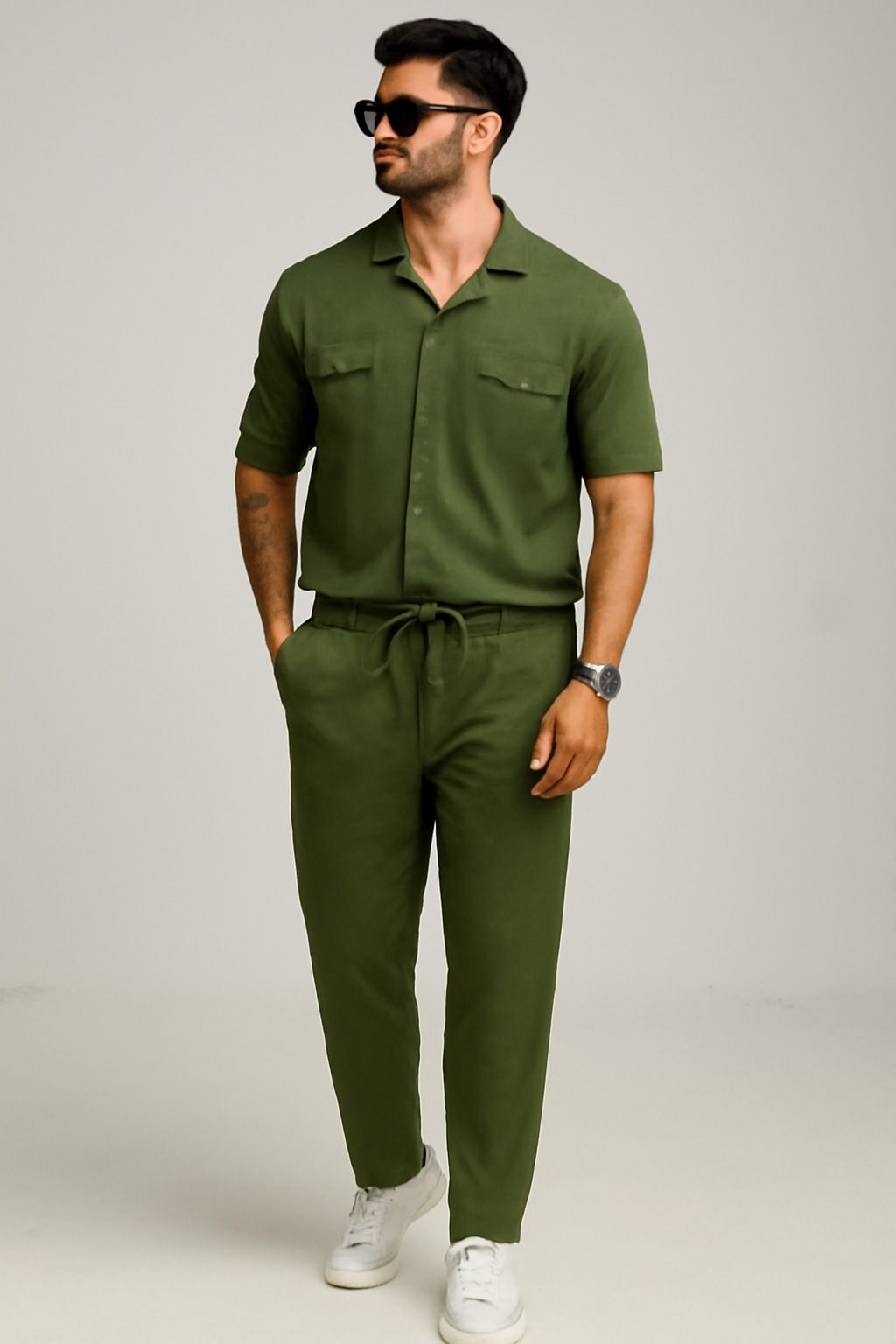 Olive Green Safari Full Track Suit