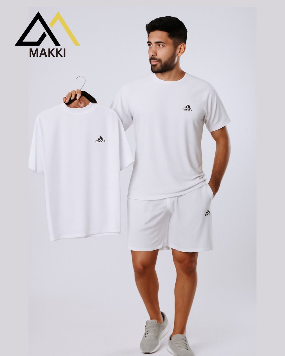 Adidas White Comfort Track Suit with shorts