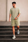 Premium Cotton Interlock Olive Green Track Suit with Shorts