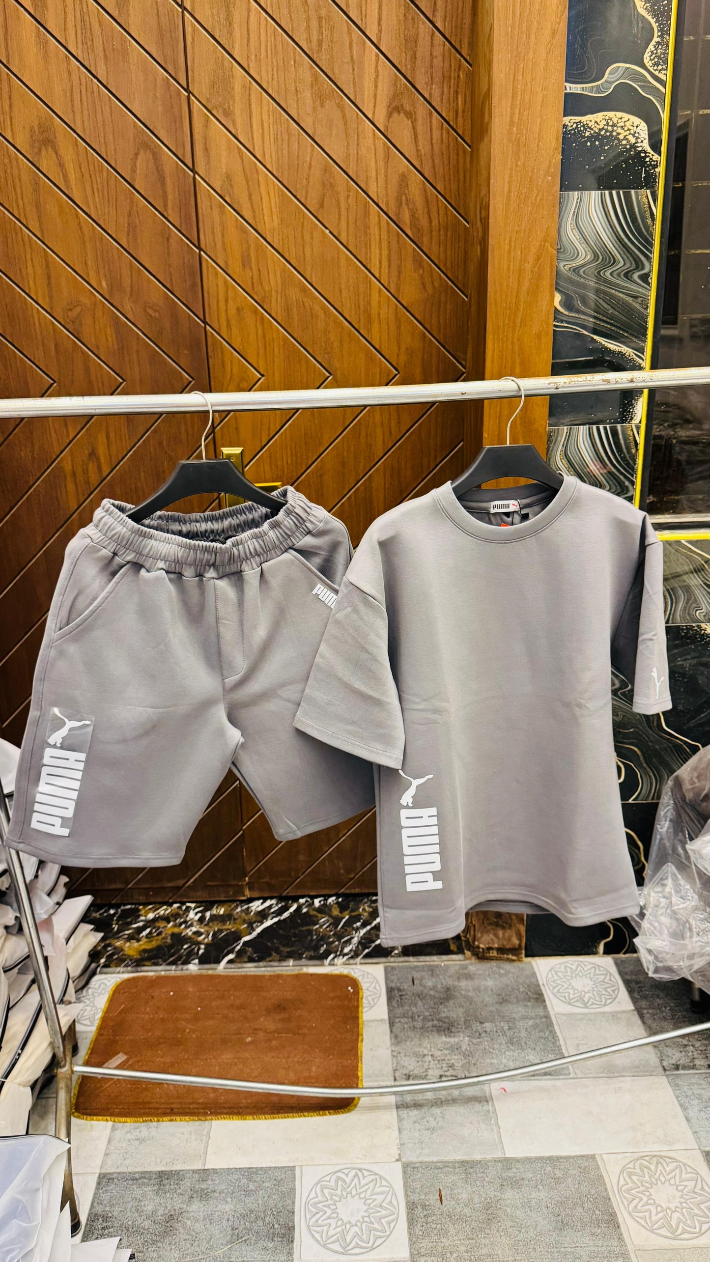 Premium Cotton Interlock Gray Track Suit with Shorts
