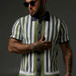 Ocean Green Stripe Polo Buttonup Shirt