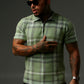 Green Modern Checkered Pattern Polo Shirt