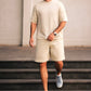 Premium Cotton Interlock Off White Track Suit with Shorts
