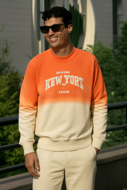 Orange Tie & Dye Bold NewYork SweatShirt