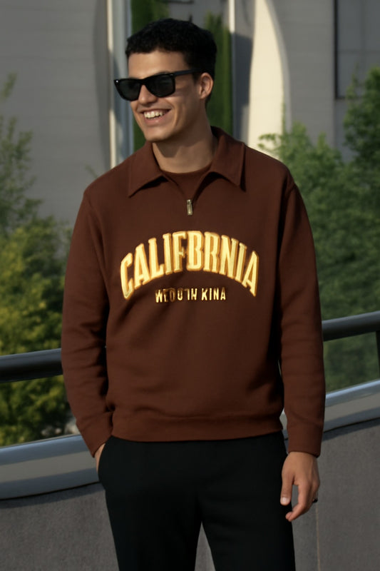 Brown Bold Calfornia SweatShirt