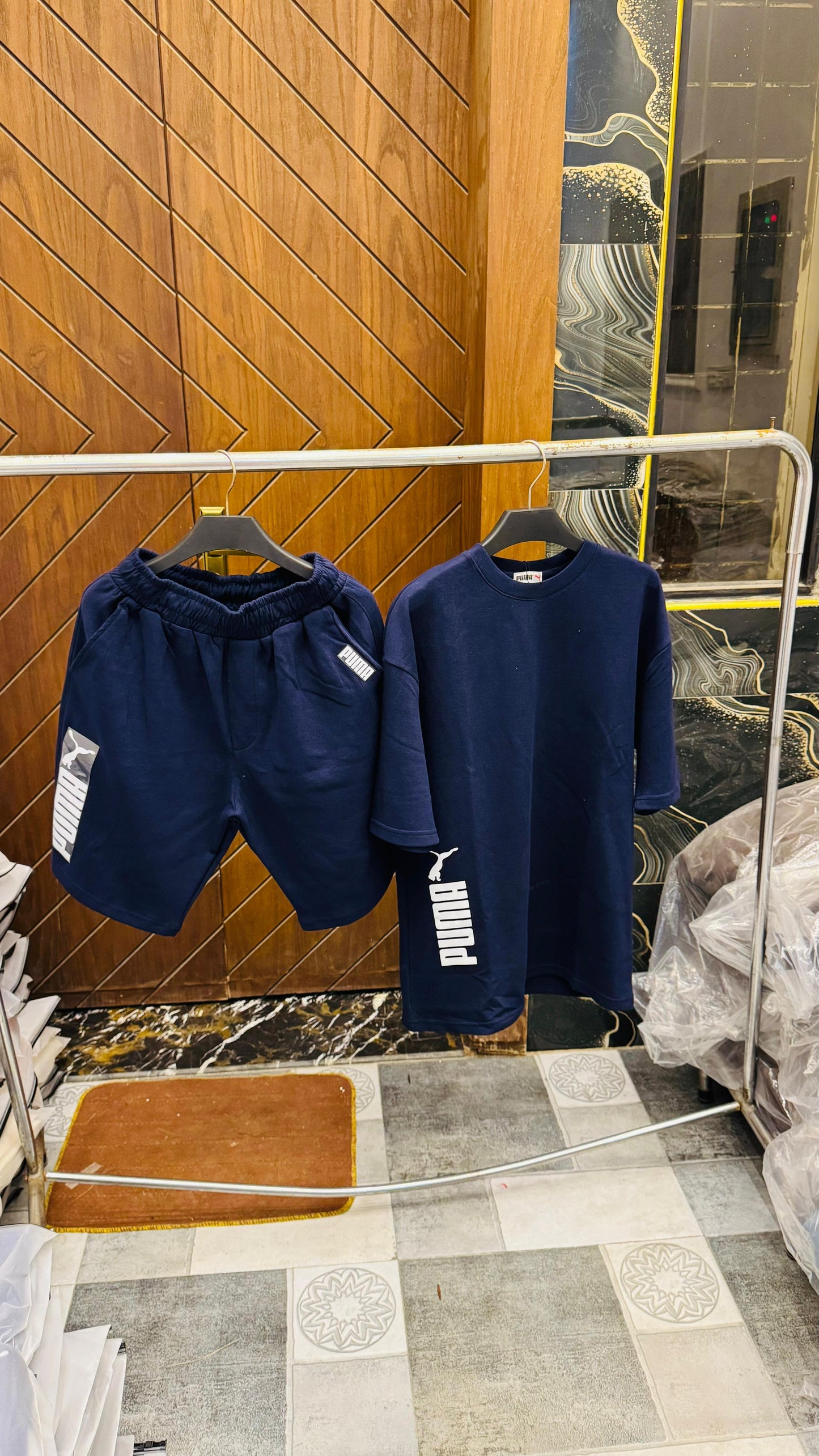 Premium Cotton Interlock Blue Track Suit with Shorts