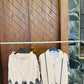 Beige Arabic Printed Track Suit with sorts