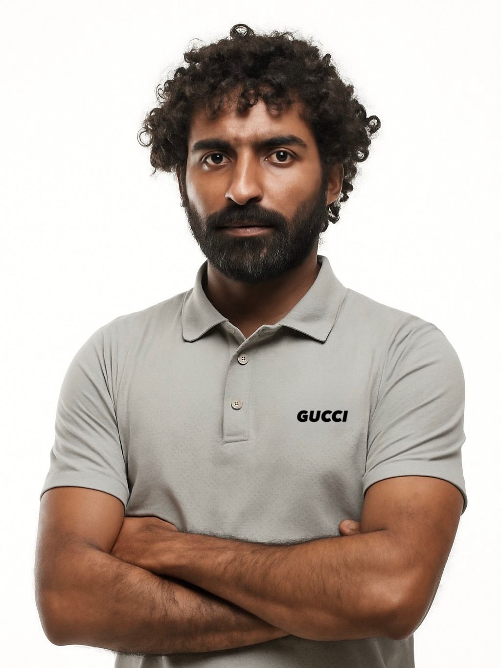 Gucci Grey Polo Shirt with Logo
