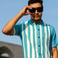 Bold Blue Stripe Polo Shirt