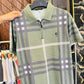 Green Modern Checkered Pattern Polo Shirt