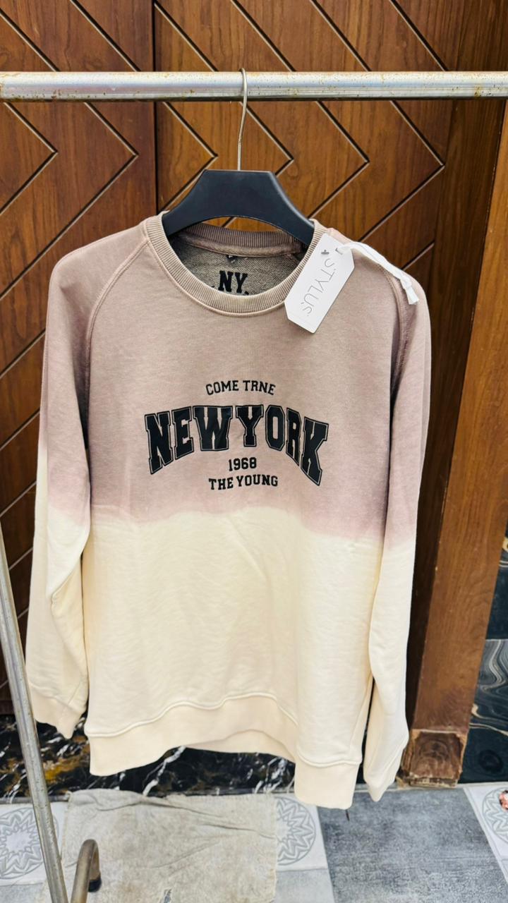 Brown Tie & Dye Bold NewYork SweatShirt