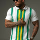 Green Modern Stripes Polo Shirts