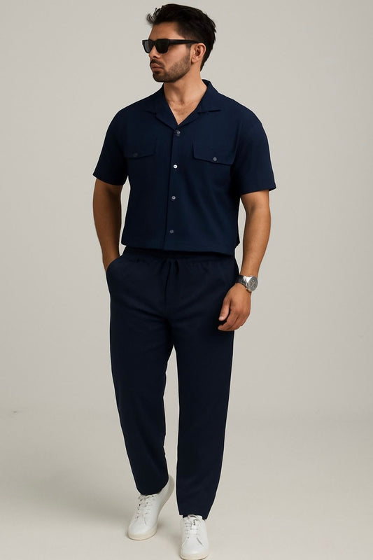 Navy Blue Safari Full Track Suit