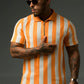 Yellow Modern Stripes Polo Shirts