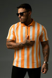 Yellow Modern Stripes Polo Shirts