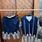 Blue Arabic Printed Track Suit with shorts