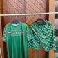 Green Printed Track Suit with shorts
