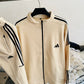Beige Three Stripe Winter Tracksuit