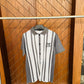 Bold Gray Stripe Polo Shirt