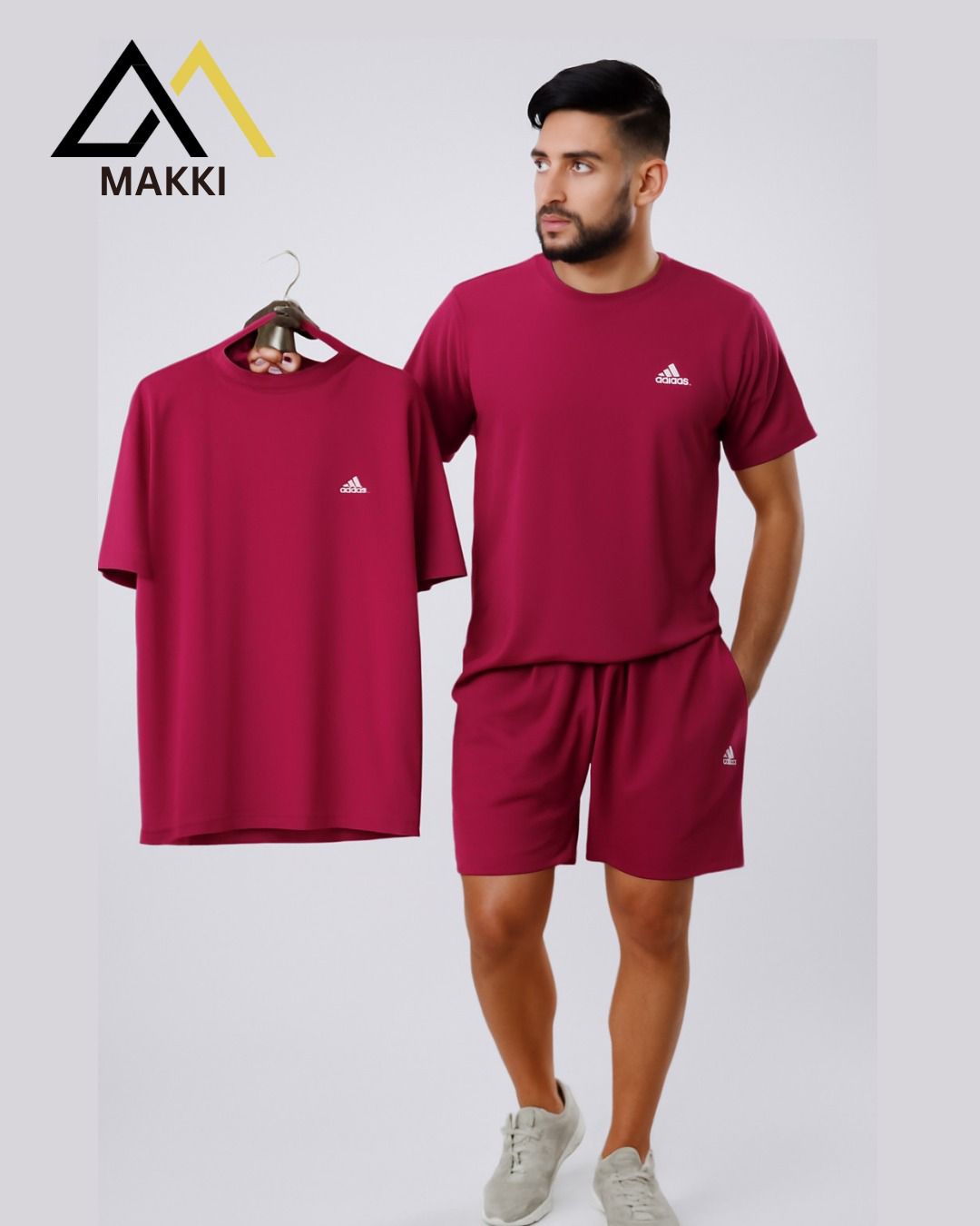 Adidas Mehroon Comfort Track Suit  with shorts