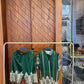 Green Arabic Printed Track Suit with shorts