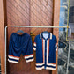 Blue Stripe Printed Track Suit with shorts