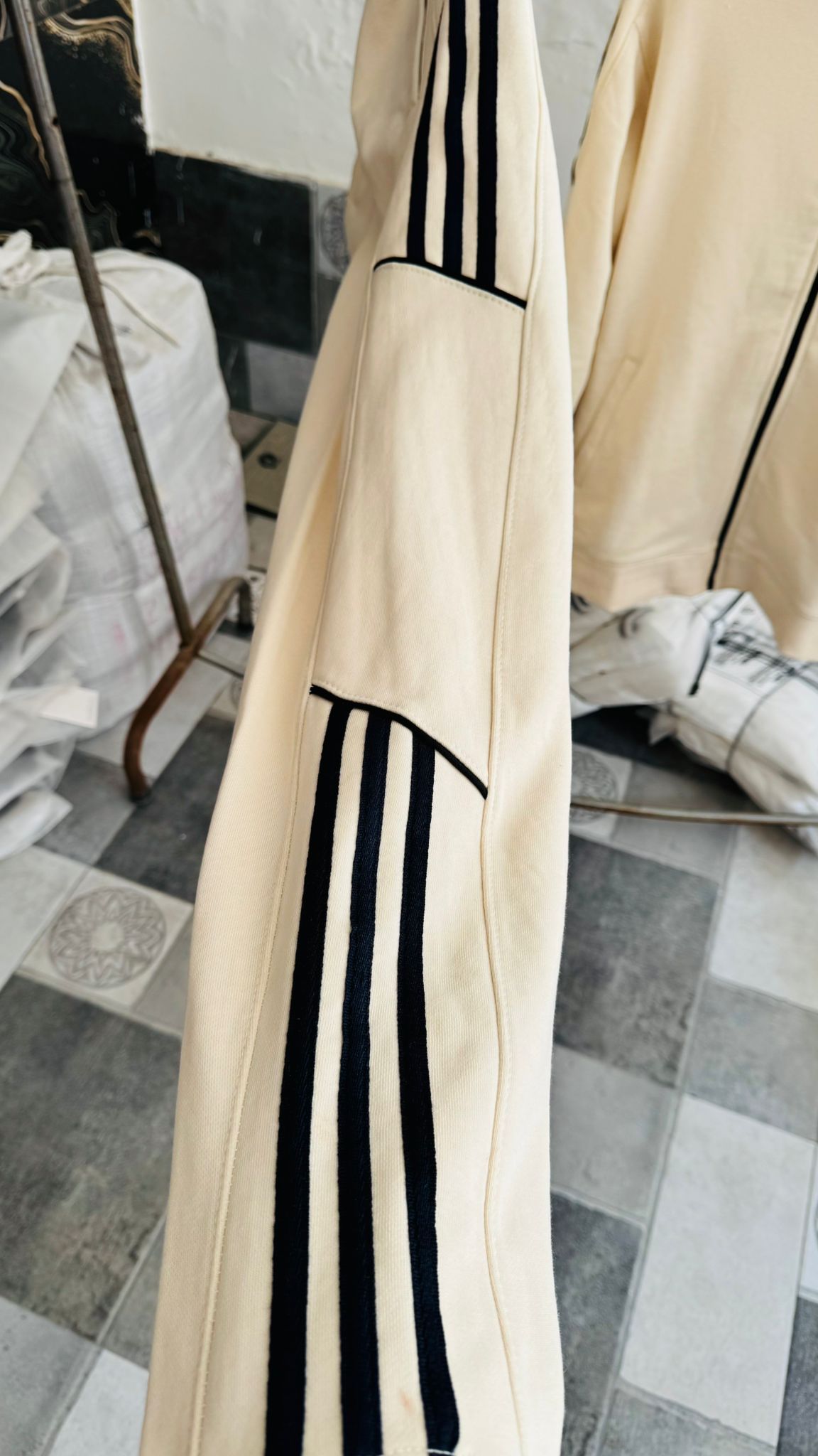 Beige Three Stripe Winter Tracksuit