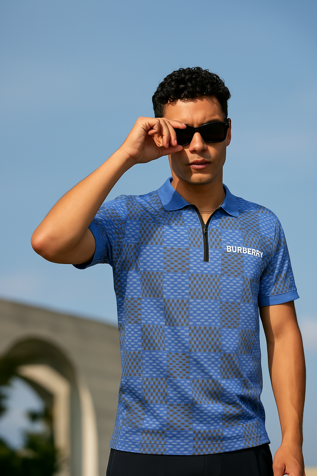 Blue Print Polo Shirt – Modern Burberry