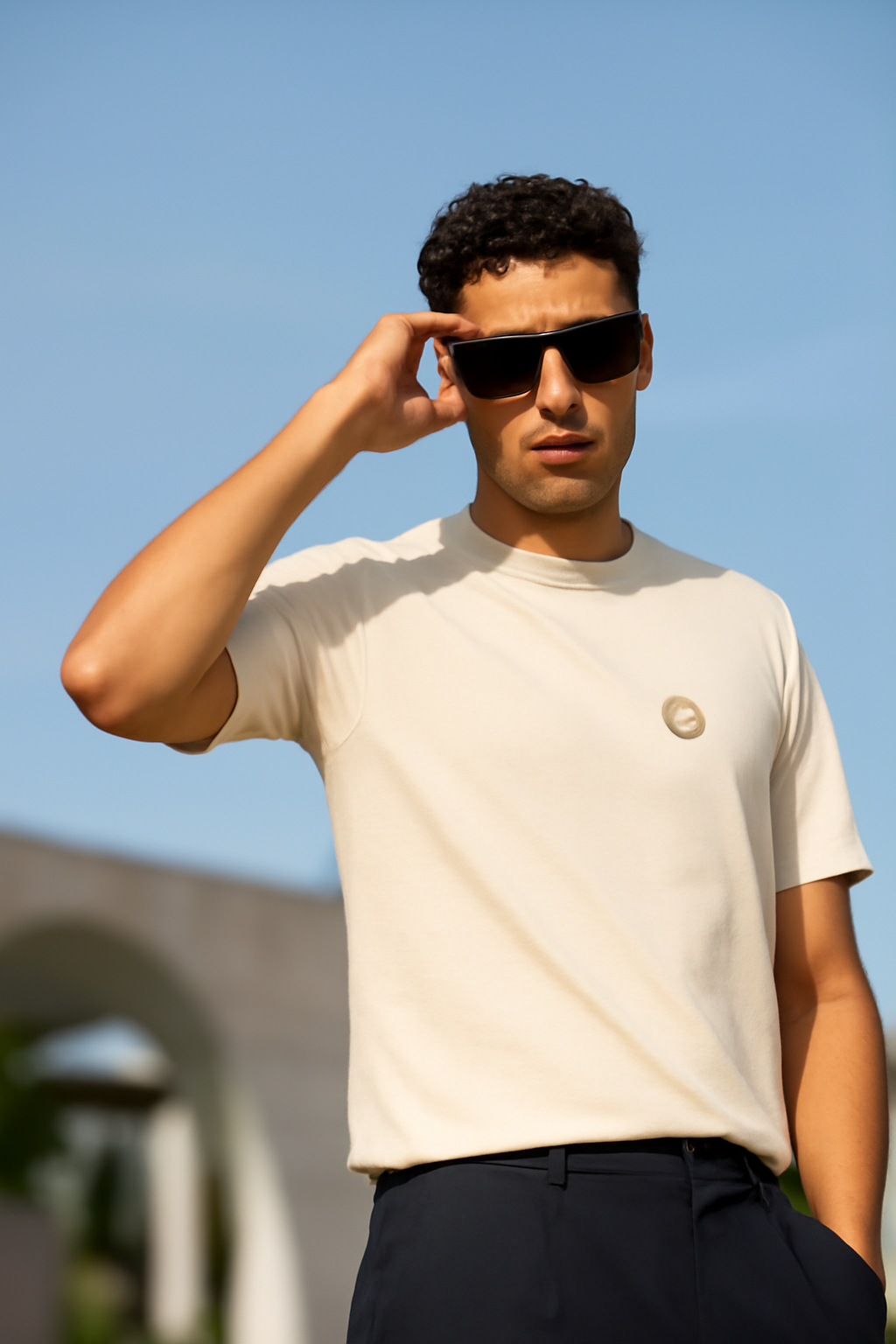 Cream  Pure Cotton T-Shirt