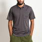 Dark gray Johnny collar Polo- N