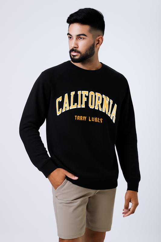 Black Texture Bold Calfornia Gold SweatShirt
