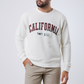 White Texture Bold Calfornia SweatShirt