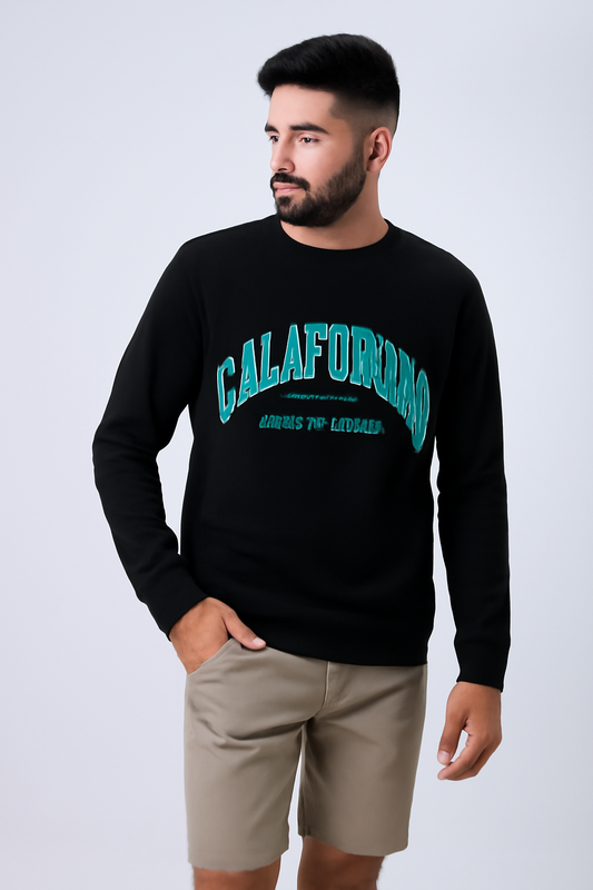 Black Texture Bold Calfornia SweatShirt