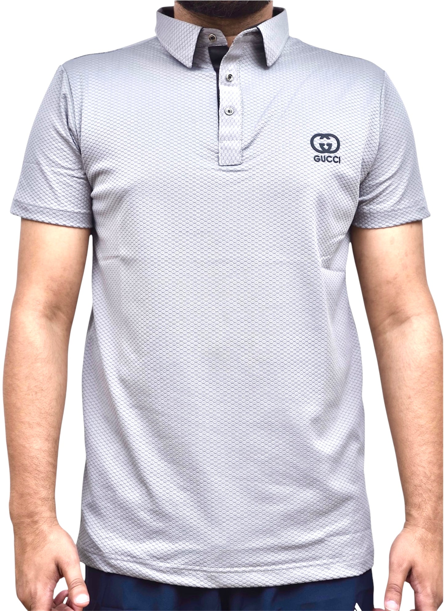 Gucci Grey Polo Shirt with Logo