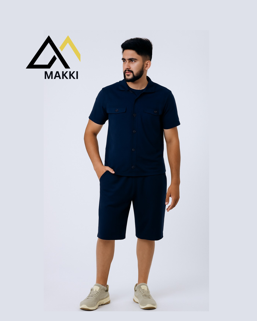 Navy Blue Safari Codset Track Suit with shorts