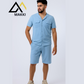 Sky Blue Safari Codset Track Suit  with shorts