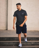 Nike Black Polo Shirt with Zipper.