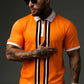 Orange Striped Polo with Fendi Logo