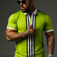 Green Striped Polo with Fendi Logo