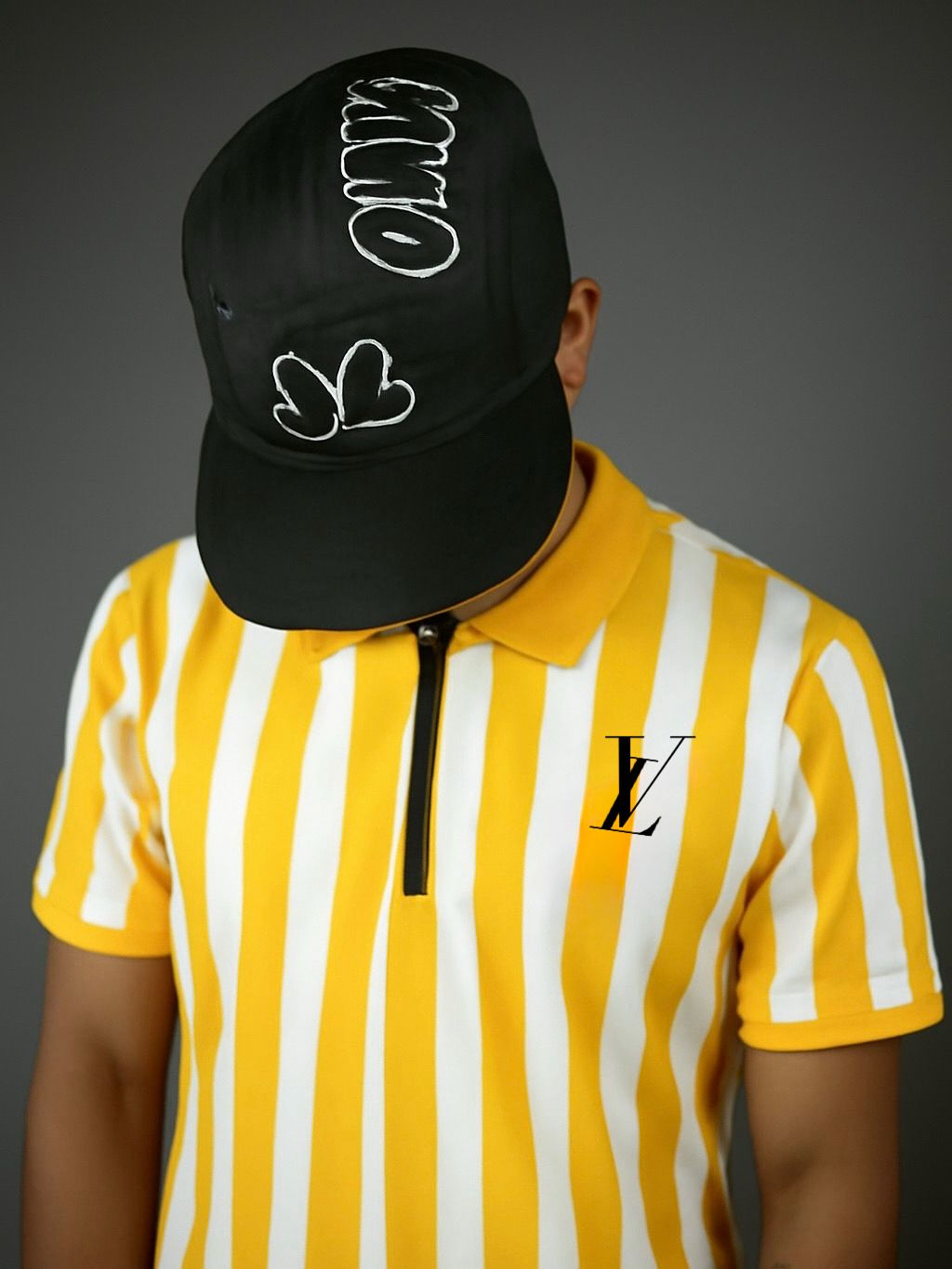Yellow LV Striped Polo Shirt