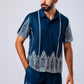 Blue Arabic Printed Track Suit with shorts
