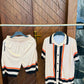 Beige stripe Printed Track Suit with sorts
