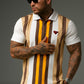 Beige Modern Stripes Polo Shirts
