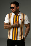 Beige Modern Stripes Polo Shirts