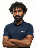 Gucci Blue Polo Shirt with Logo