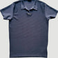 Blue texture Johnny collar Polo- N