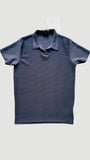 Blue texture Johnny collar Polo- N